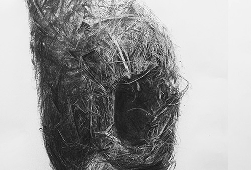 Bird Nest No.10 - nature still life art by Singapore charcoal drawing artist Liu Ling