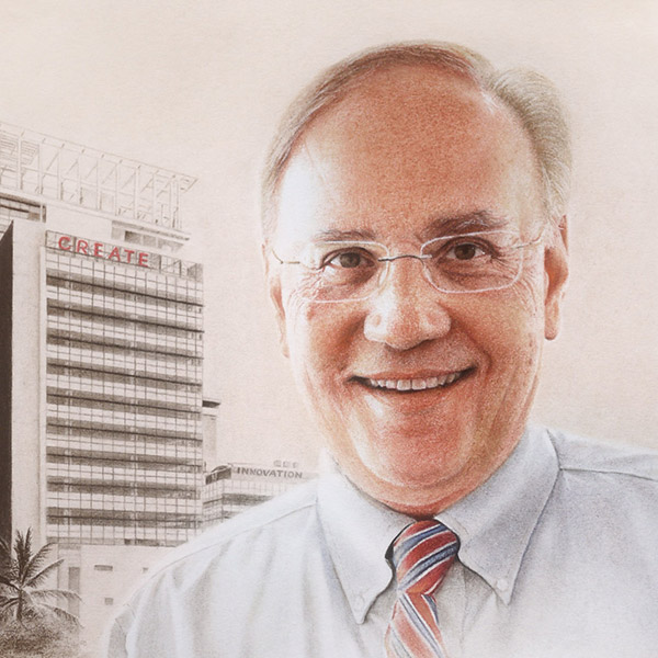 custom portrait pastel drawing as corporate farewell gift