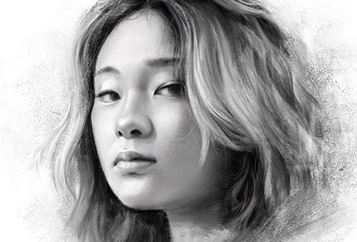 digital portrait study of a girl