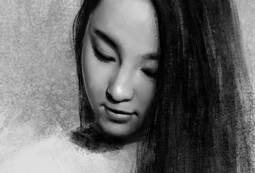 digital portrait study of a girl