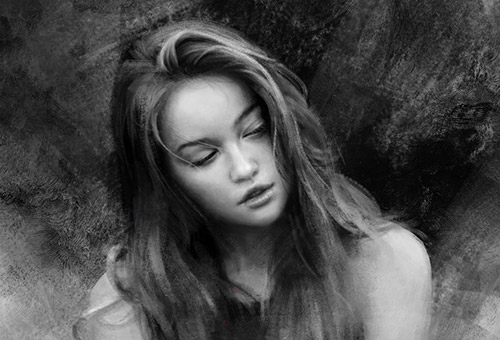 digital portrait study of a girl