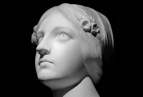 digital portrait study of a plater cast of a girl