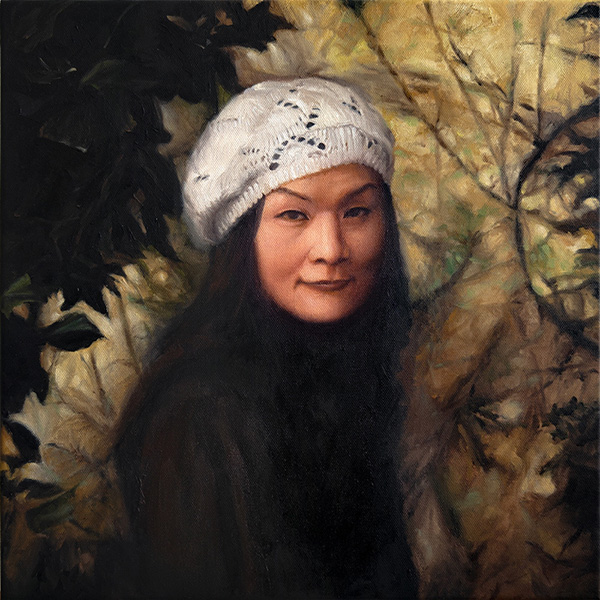 Commissioned portrait painting as a birthday gift for wife