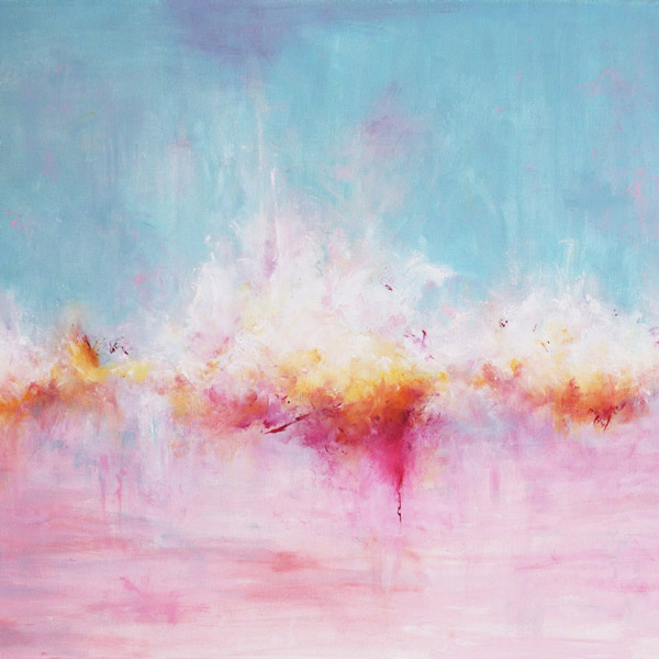 Sweet Dream - abstract art. Abstract oil painting inspired by nature. Clouds Painting.